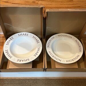 BUNDLE of Two Pampered Chef “Round Up From the Heart” Bowls  (2014 and 2015) NWT